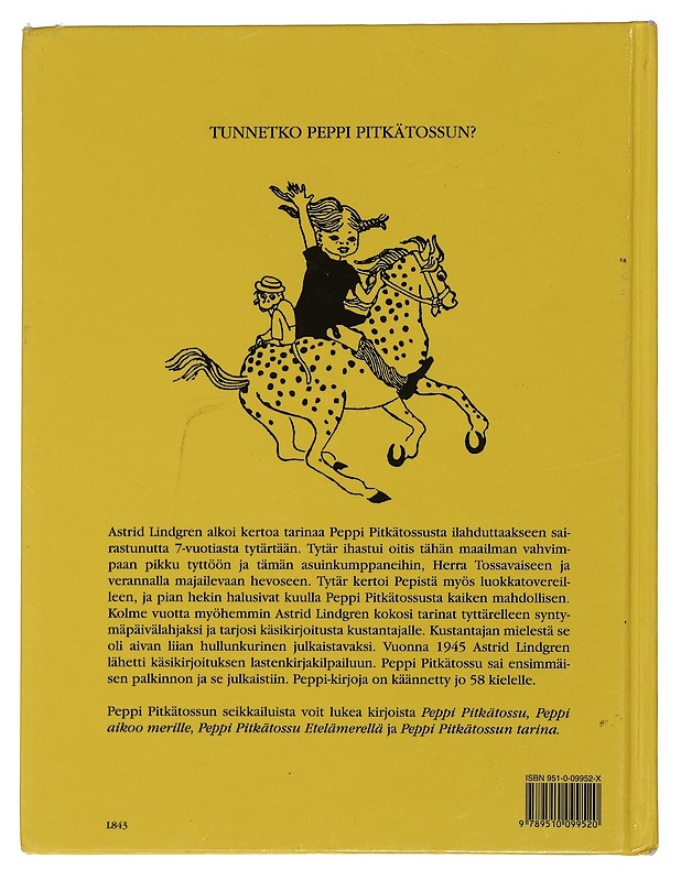 Tunnetko Peppi Pitkätossun? - Lindgren, Astrid - Lastenkirjat - 10105440060 - 1