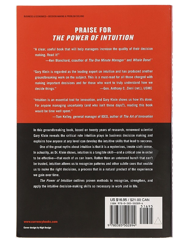 The Power of Intuition - Gary Klein - Tietokirjat ja oppaat - 10105440156 - 1