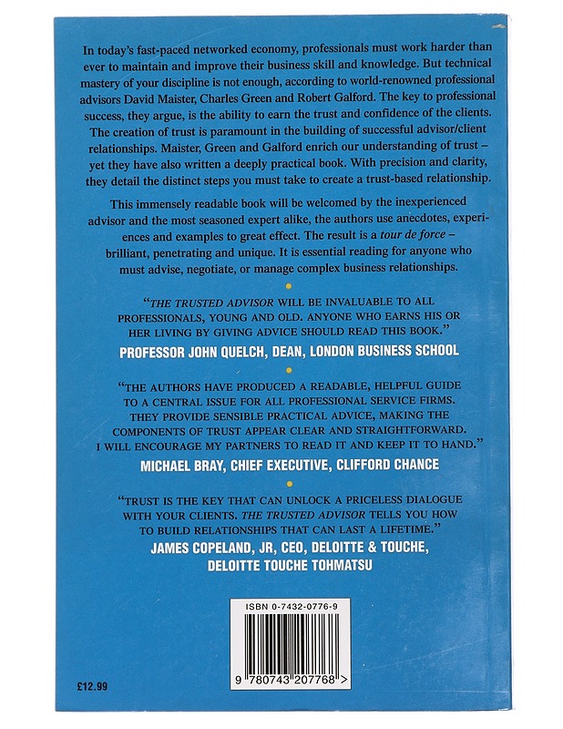 The trusted advisor - Maister, David H. - Tietokirjat ja oppaat - 10105440224 - 1