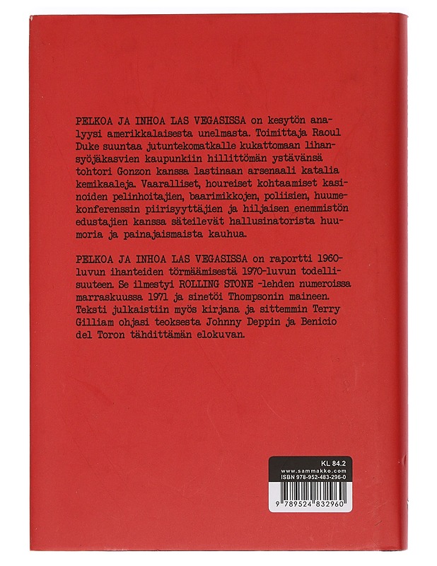 Pelkoa ja inhoa Las Vegasissa - Thompson, Hunter S. - Romaanit ja novellit - 10105440423 - 1