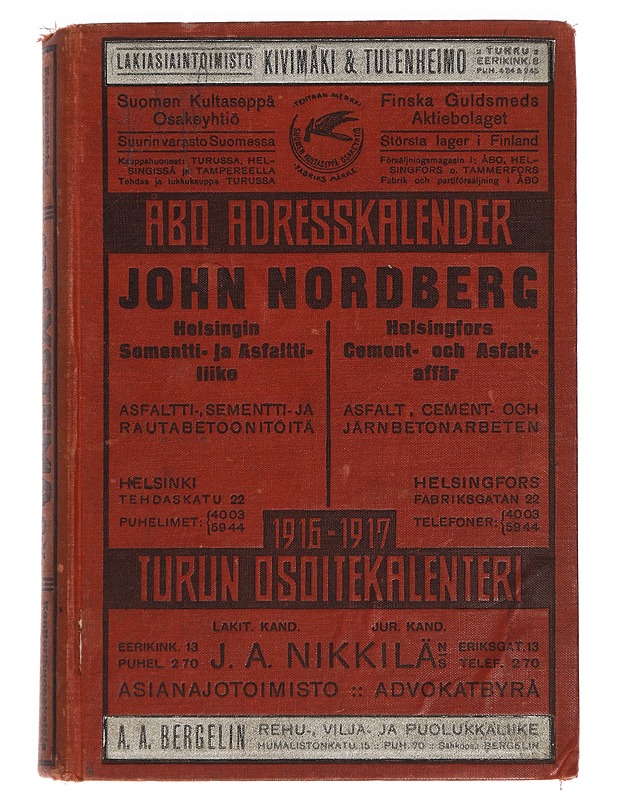 Turun Osoitekalenteri 1916-1917 - Historiakirjat - 10105440444 - 0
