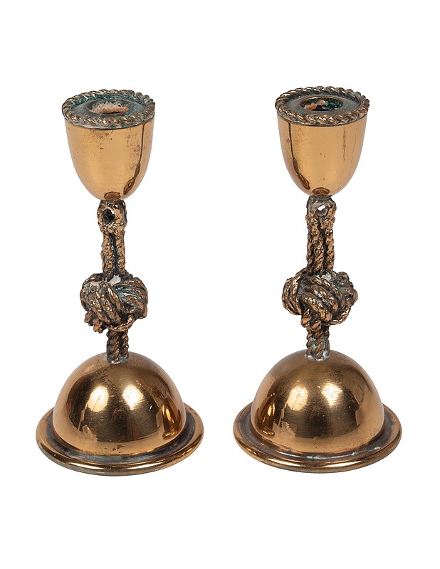 TURUN HOPEA Solmu kynttilänjalka, 2 kpl - Kynttilänjalat - 10105440563 - 0