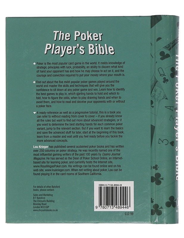 The poker player's bible : how to play winning poker - Lou Krieger - Harrastekirjat - 10105440583 - 1