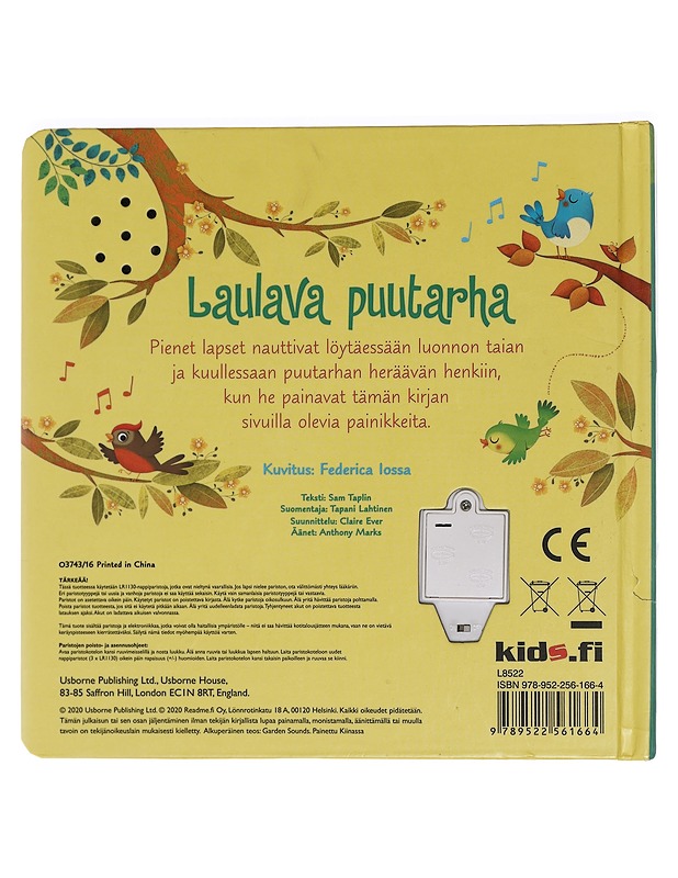 Laulava puutarha - Taplin, Sam - Lastenkirjat - 10105440680 - 1