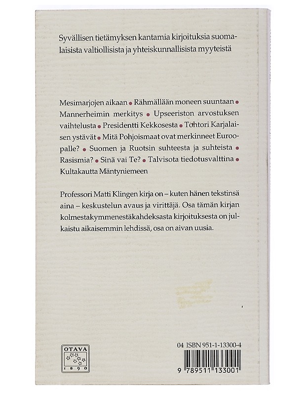 Mesimarja, myytti, Mannerheim : tutkielmia ja puheenvuoroja - Matti Klinge - Historiakirjat - 10105440804 - 1