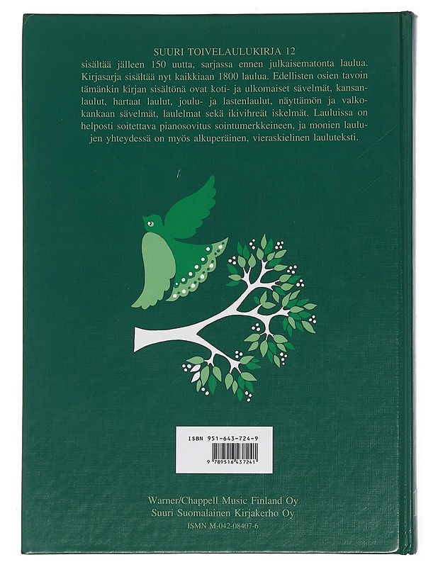 Suuri toivelaulukirja. 12 - Heikki Uusitalo - Musiikki- ja elokuvakirjat - 10105440868 - 1