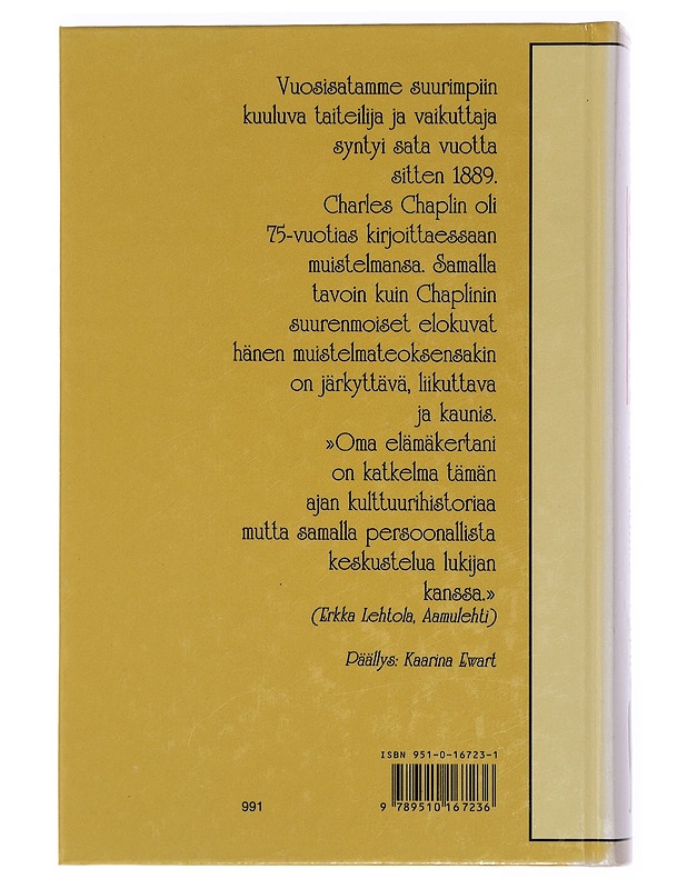 Oma elämäkertani - Chaplin, Charles - Elämäkerrat ja muistelmat - 10105440913 - 1