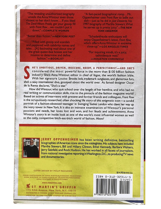 Front Row: Anna Wintour: What Lies Beneath the Chic Exterior of Vogue's Editor in Chief - Jerry Oppenheimer - Elämäkerrat ja muistelmat - 10105440937 - 1