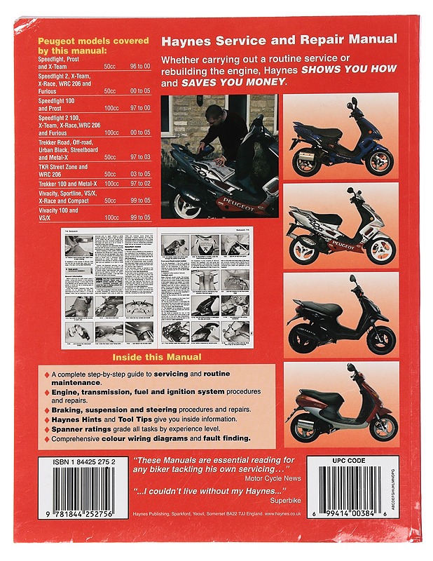 Peugeot Scooters : Service and Repair Manual - Mather, Phil - Tietokirjat ja oppaat - 10105441012 - 1
