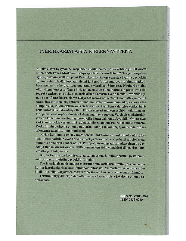 Karjalan kieltä ja kansankulttuuria. 1, Tverinkarjalaisia kielennäytteitä - Virtaranta, Helmi - Tietokirjat ja oppaat - 10105441088 - 1