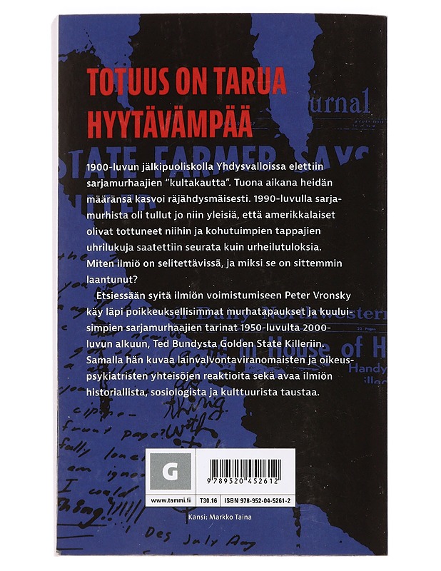 Amerikkalaiset sarjamurhaajat : Synkimmät vuodet 1950-2000 - Vronsky, Peter - Tietokirjat - 10105441104 - 1