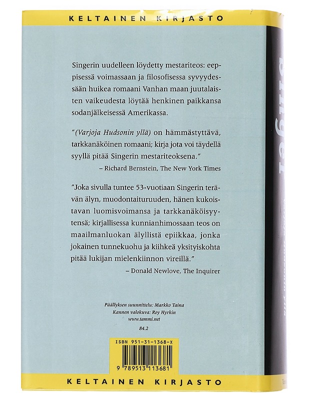 Varjoja Hudsonin yllä - Singer, Isaac Bashevis - Romaanit ja novellit - 10105441109 - 1