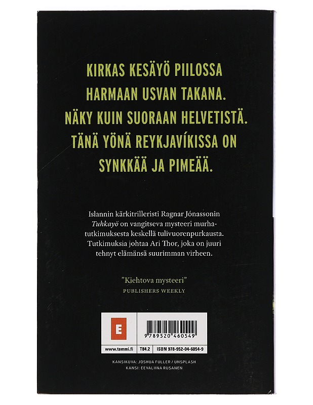 Tuhkayö - Ragnar Jónasson - Jännitys ja dekkarit - 10105441168 - 1