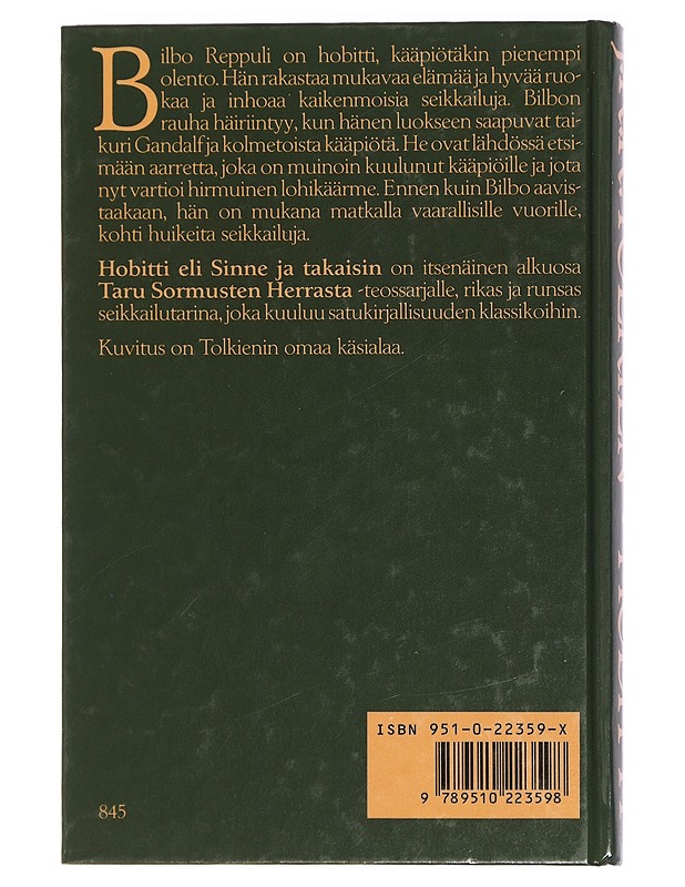 Hobitti, eli, Sinne ja takaisin - Tolkien, J. R. R. - Fantasia- ja scifi - 10105441255 - 1