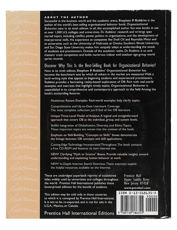 Organizational behavior - Stephen P. Robbins - Tietokirjat ja oppaat - 10105441398 - 1