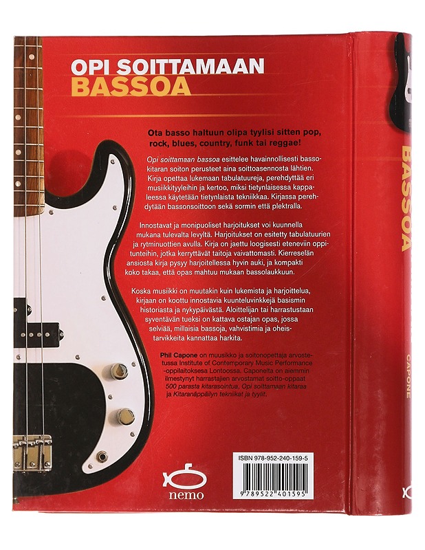 Opi soittamaan bassoa / aloittelijan opas - Capone, Phil - Musiikki- ja elokuvakirjat - 10105441605 - 1