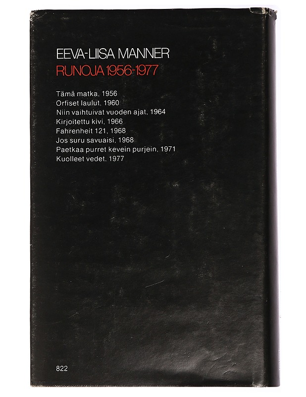 Runoja 1956-1977 - Eeva-Liisa Manner - Runot ja näytelmät - 10105441619 - 1