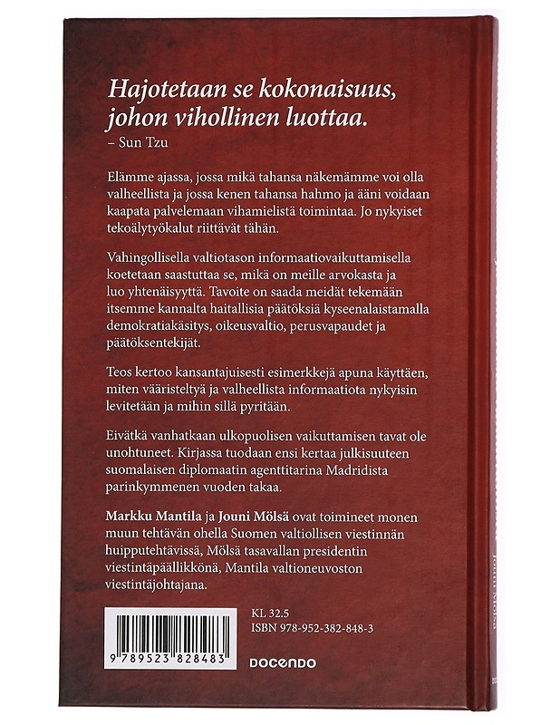 Valehtelua, vakoilua ja valtiollista vaikuttamista - Mantila, Markku - Kirja lahjaksi - 10105441627 - 1