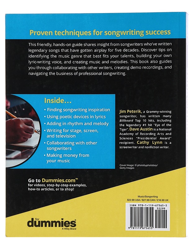 Songwriting For Dummies- Peterik, Jim; Austin, Dave; Lynn, Cathy - Tietokirjat ja oppaat - 10105441747 - 1
