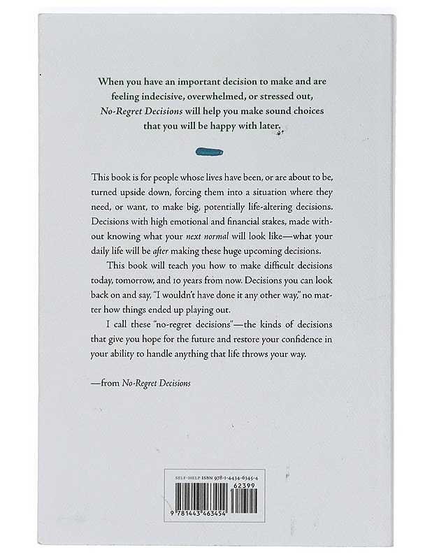No-Regret Decisions: Making Good Choices During Difficult Times - Simmons, Shannon Lee - Tietokirjat ja oppaat - 10105441838 - 1