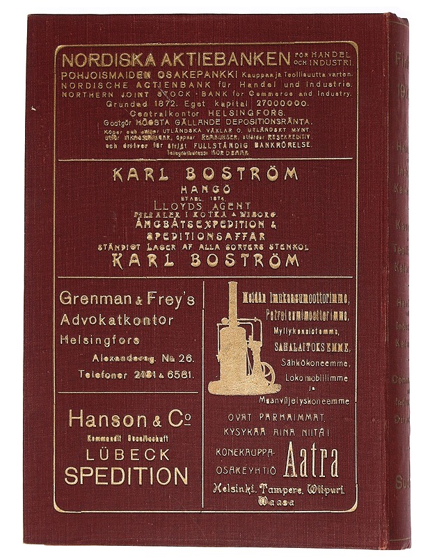 Finland Mercators Handels- och Industrikalender vuosilta 1910–1911, Ex-Libris - Aktiebolaget Index - Tietokirjat ja oppaat - 10105441862 - 1