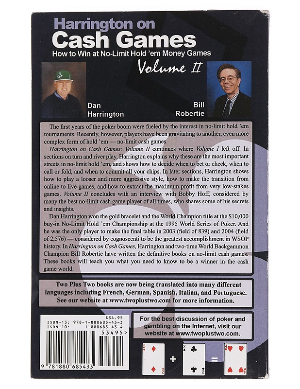 Harrington on Cash Games, Volume II: How to Play No-Limit Hold 'em Cash Games - Dan Harrington; Bill Robertie - Tietokirjat ja oppaat - 10105441883 - 1