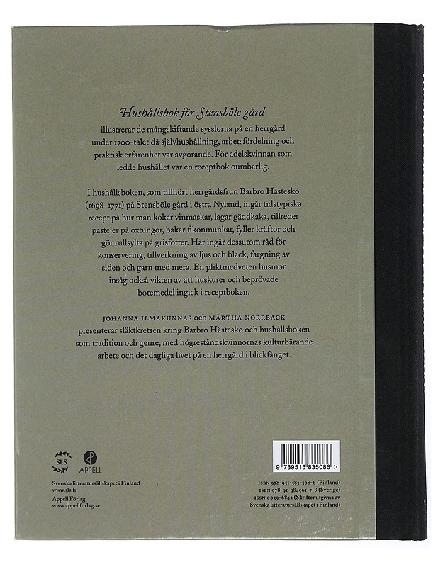Hushållsbok för Stensböle gård - Norrback, Märtha - Historiakirjat - 10105441951 - 1