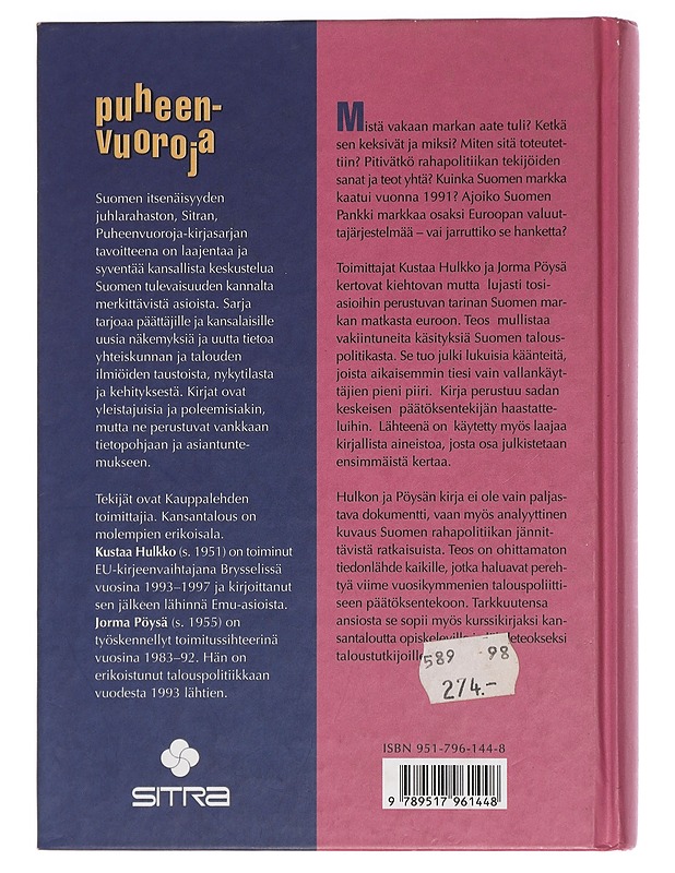 Vakaa markka : teot ja tarinat - Hulkko, Kustaa - Historiakirjat - 10105441959 - 1