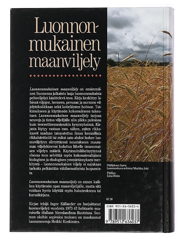 Luonnonmukainen maanviljely - Källander, Inger - Tietokirjat ja oppaat - 10105441961 - 1