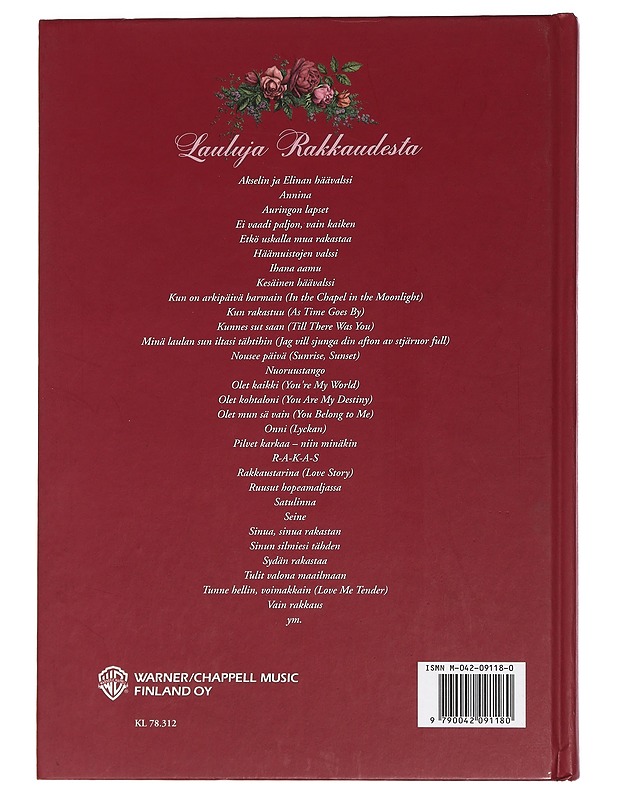 Lauluja rakkaudesta - 	Virpi Kari ; Kai Airinen - Musiikki- ja elokuvakirjat - 10105442042 - 1