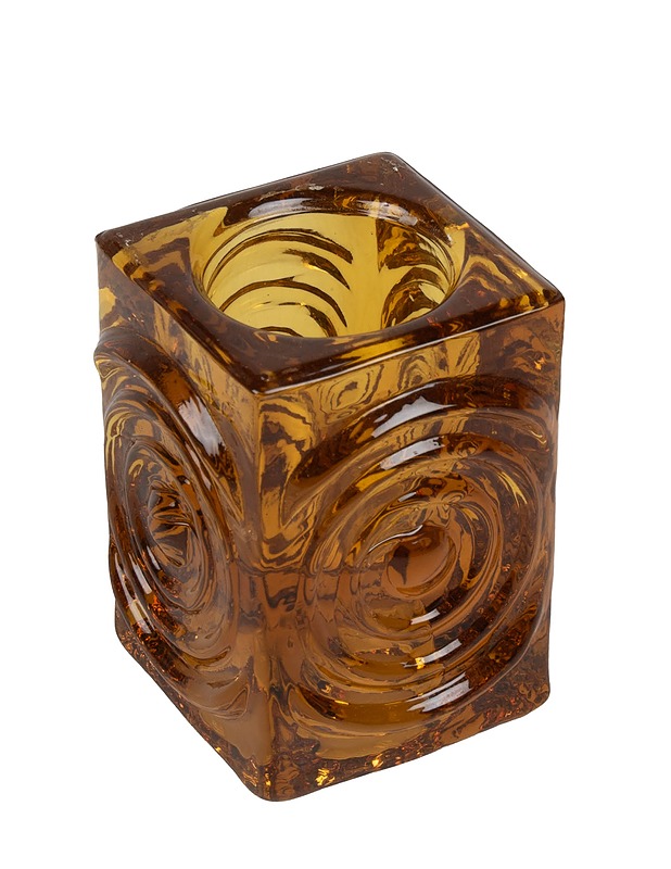 RIIHIMÄEN LASI Rengas kynttilänjalka, amber - Designsuosikit - 10105442109 - 1