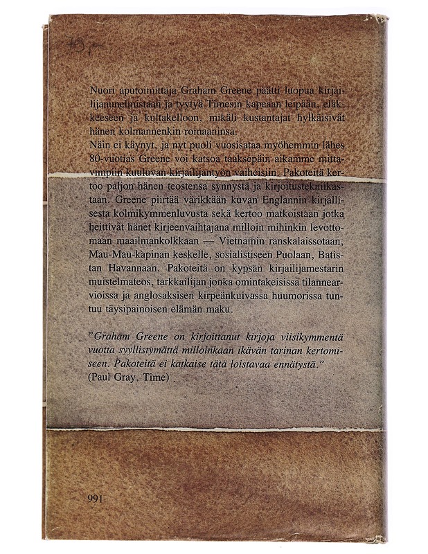 Pakoteitä - Greene, Graham - Elämäkerrat ja muistelmat - 10105442412 - 1