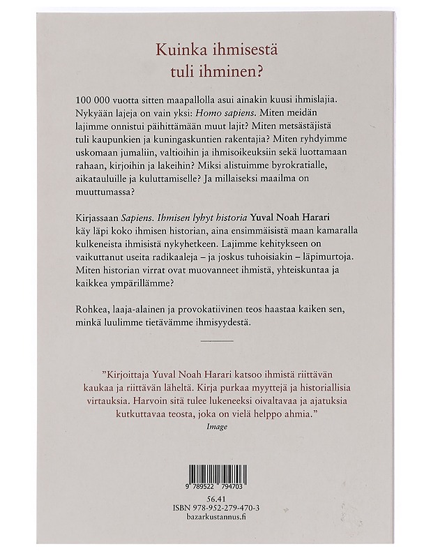 Sapiens : ihmisen lyhyt historia - Harari, Yuval Noah - Tietokirjat ja oppaat - 10105442502 - 1