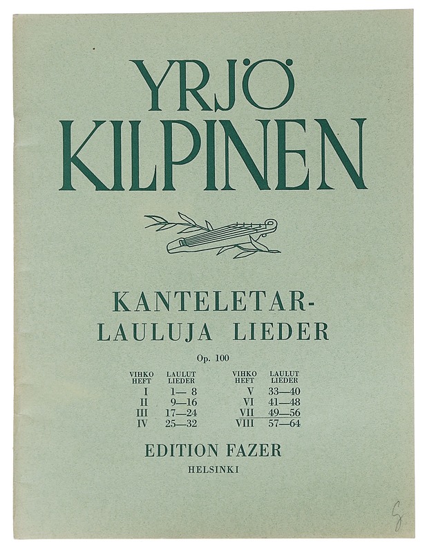 Kanteletar-lauluja/lieder : vihko 7. - Yrjö Kilpinen - Musiikki- ja elokuvakirjat - 10105442750 - 0