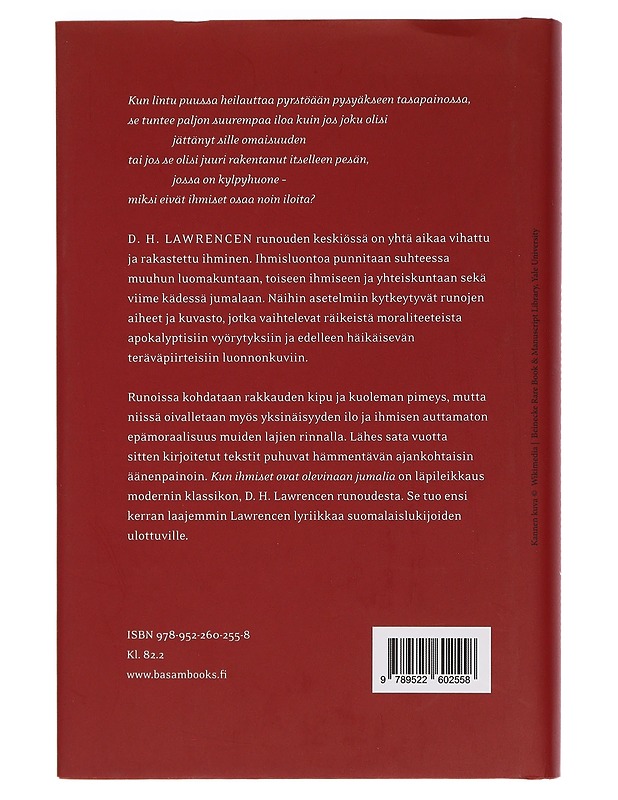 Kun ihmiset ovat olevinaan jumalia : valikoima D. H. Lawrencen runoutta - Lawrence, D. H. - Runot ja näytelmät - 10105442795 - 1