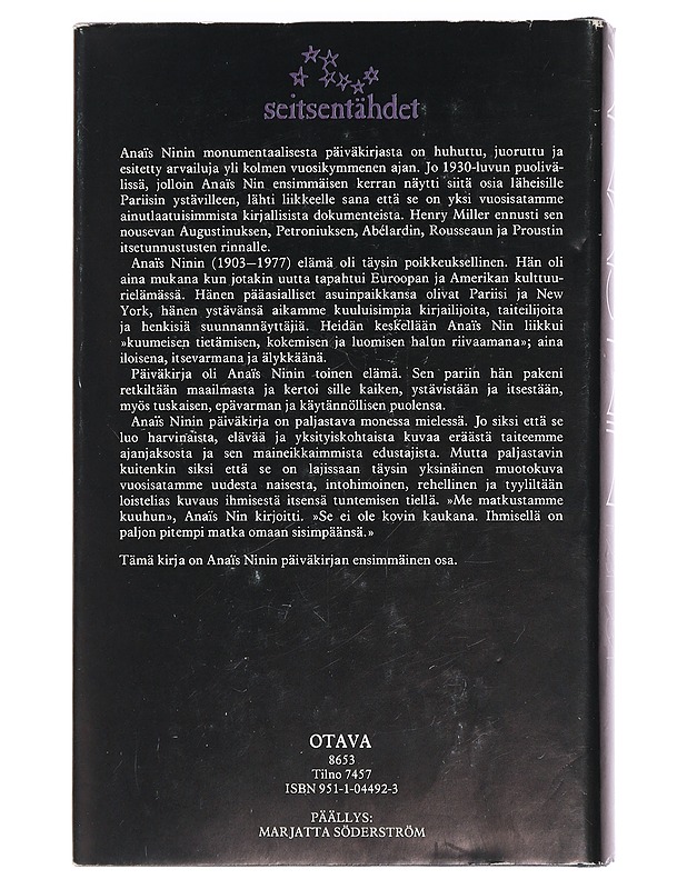 Päiväkirja 1931-1934 - Nin, Anaïs - Elämäkerrat ja muistelmat - 10105442940 - 1