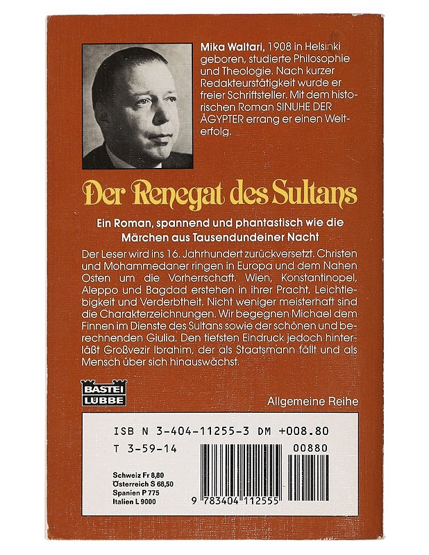 Der Renegat des Sultans - Waltari, Mika - Historiakirjat - 10105443074 - 1