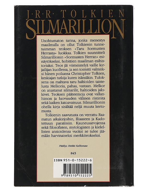 Silmarillion - Tolkien, J. R. R. - Fantasia- ja scifi - 10105443280 - 1