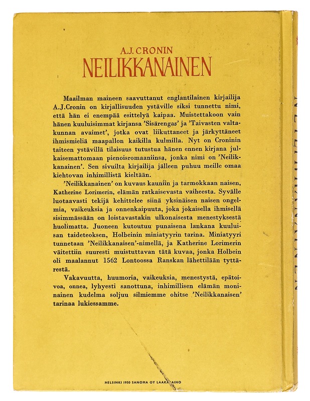 A. J. Cronin - Neilikkanainen - Kaunokirjallisuus - 10105443347 - 1