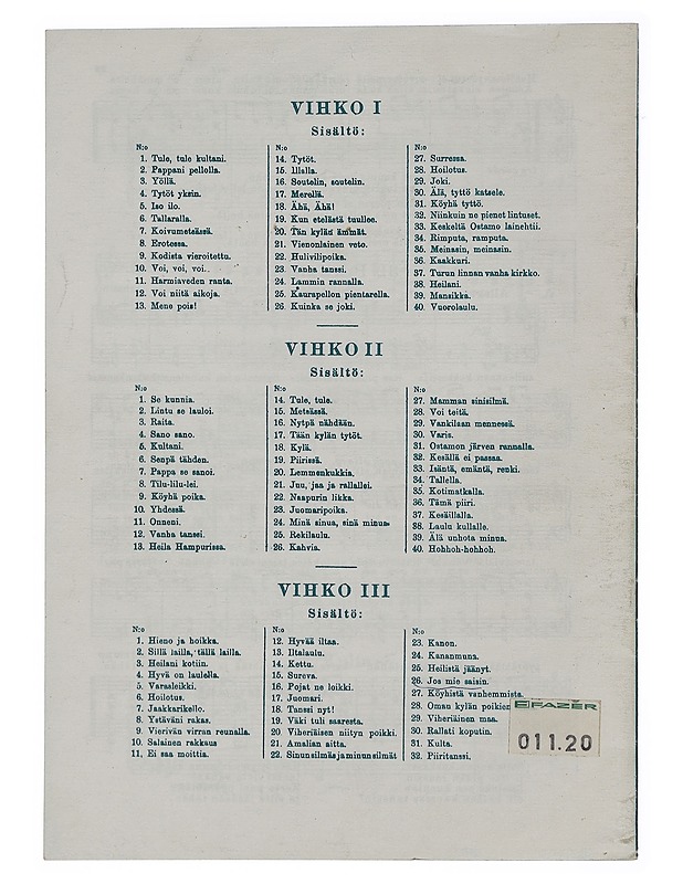 Kansanlaulua käsisalmelta - Erkki Melartin - Musiikki- ja elokuvakirjat - 10105443475 - 1