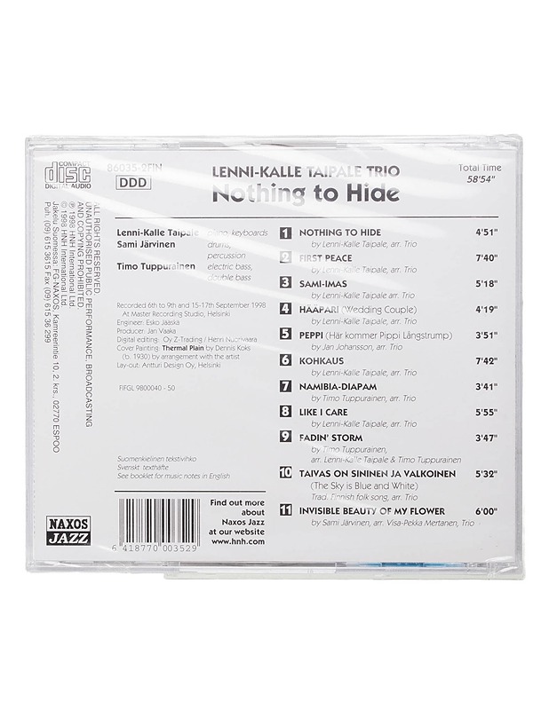 Lenni-Kalle Taipale Trio - Nothing To Hide - CD - CD-levyt - 10105443492 - 1