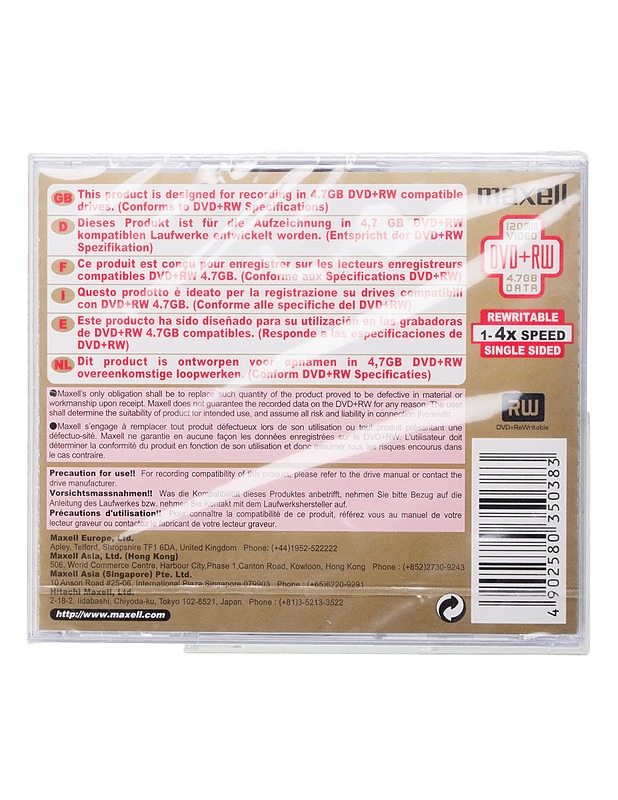 MAXELL - DVD+RW levy - CD-levyt - 10105443554 - 1