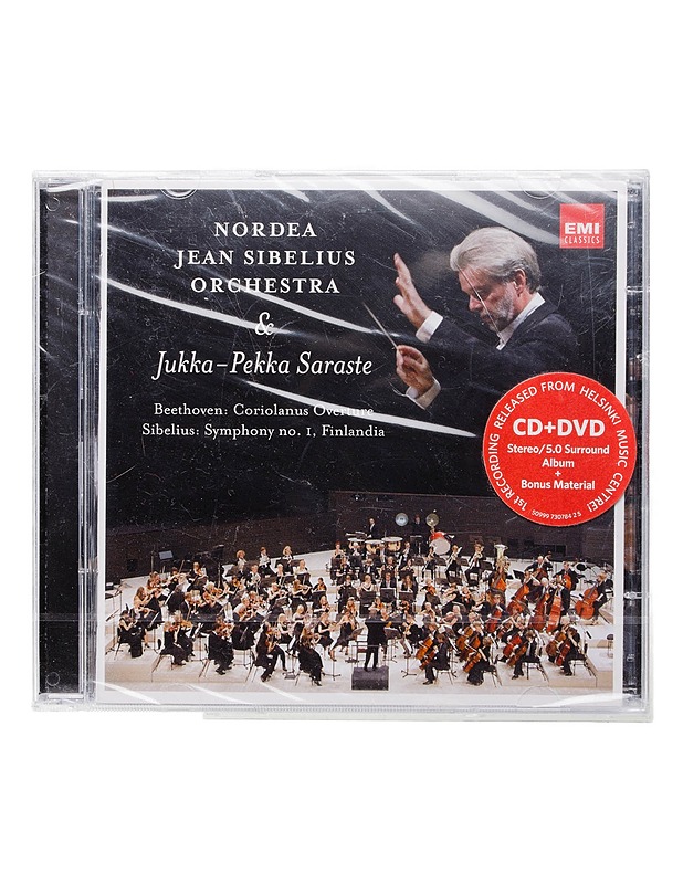 Nordea Jean Sibelius Orchestra et Jukka-Pekka Saraste - Beethoven: Coriolanus Overture, Sibelius: Symphony no. 1, Finlandia - CD + DVD - CD-levyt - 10105443646 - 0