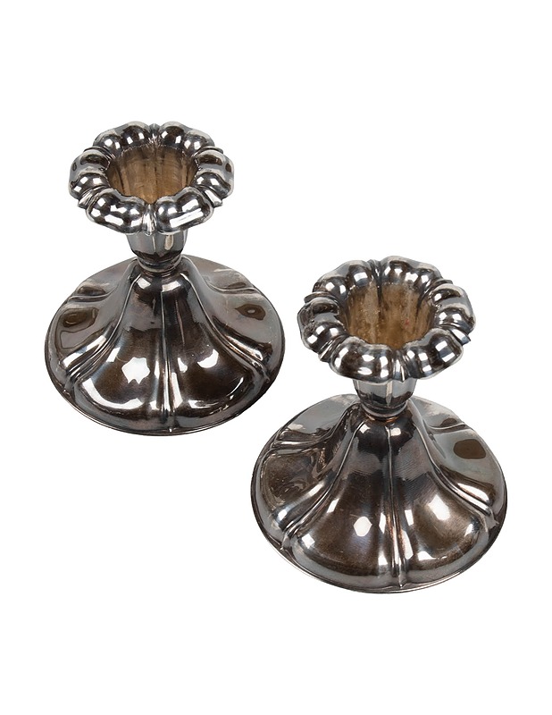 BISMARCK-KORU hopeiset kynttilänjalat, 2 kpl - Kynttilänjalat - 10105443648 - 0