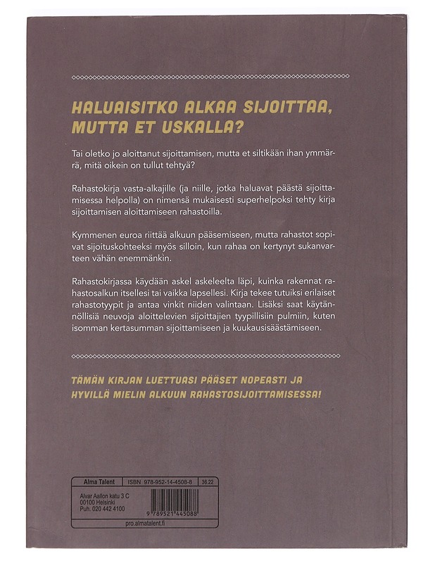 Rahastokirja vasta-alkajille ja niille jotka haluavat päästä sijoittamisessa helpolla - Merja Mähkä - Harrastekirjat - 10105443668 - 1