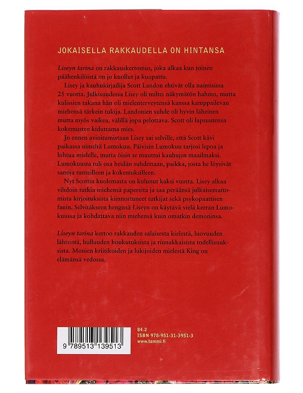 Liseyn tarina - King, Stephen - Romaanit ja novellit - 10105443714 - 1