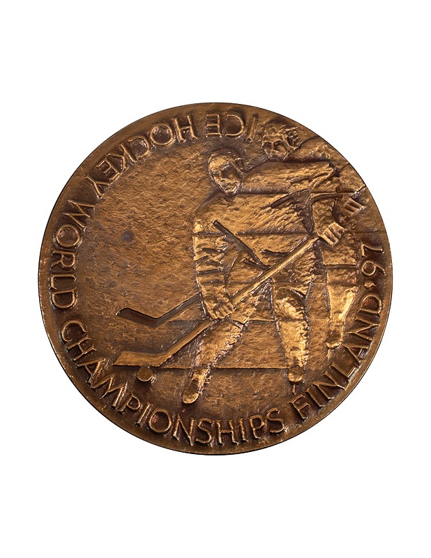 SUOMEN MERKKIKESKUS Jääkiekon MM 1997 pöytämitali - Koriste-esineet - 10105443781 - 2