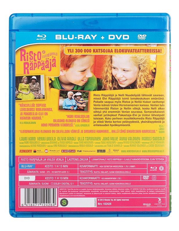 Risto Räppääjä ja viileä Venla - Blu-Ray + DVD - Blu-ray-levyt - 10105443952 - 1