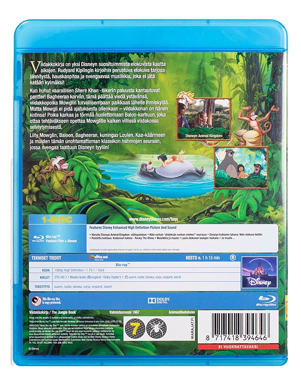 Viidakkokirja - Blu-Ray - Blu-ray-levyt - 10105444052 - 1