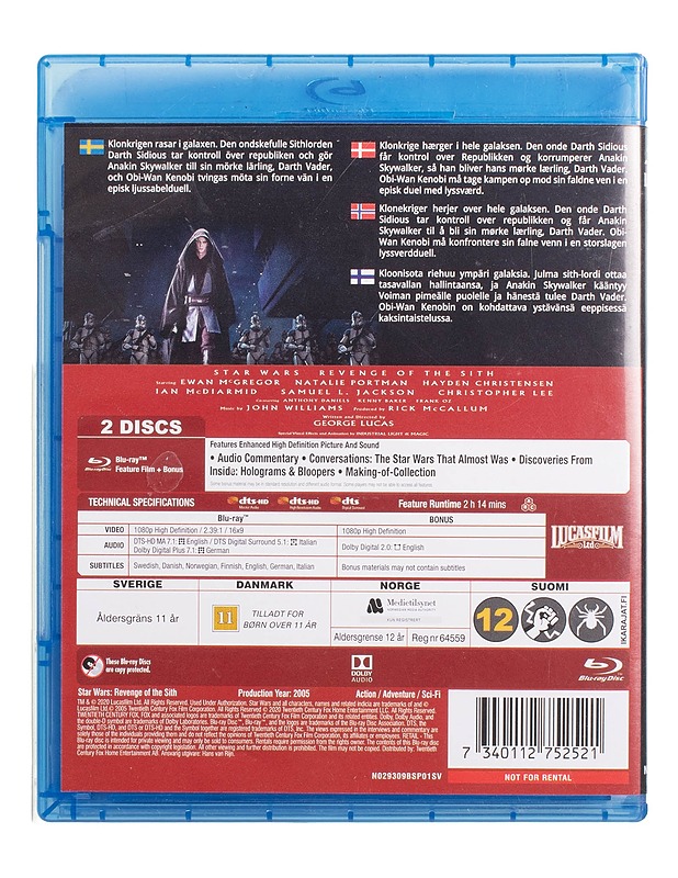 Star Wars: Revenge Of The Sith - Blu-Ray - Blu-ray-levyt - 10105444073 - 1
